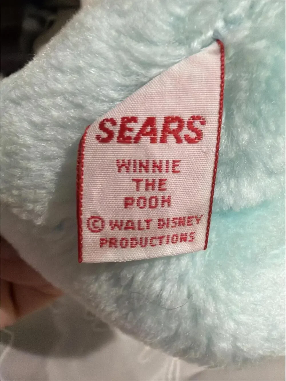 Rare Gund Vtg Disney Winnie the Pooh Bear Squeaker Plush 6” Blue Sears 1960s - Picture 6 of 10